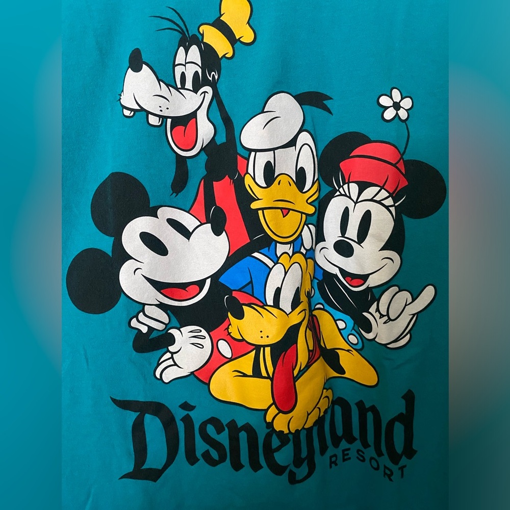 Disneyland Teal Short Sleeve Tee with Classic Characters - Picture 2 of 4